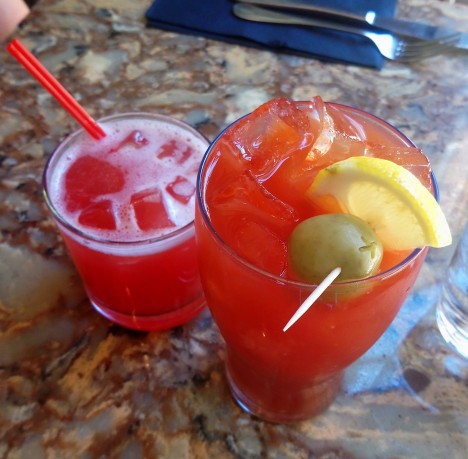 Tito's with watermelon juice / vegan bloody mary